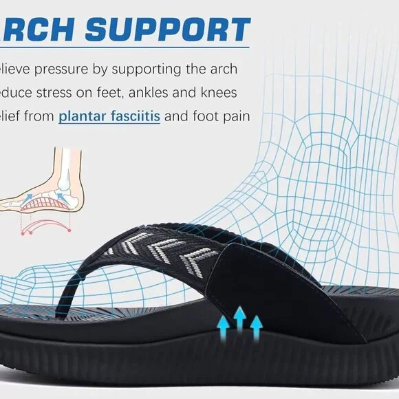 Women's Orthotic Flip Flops Comfort Cushion Memory Foam Support Outdoor